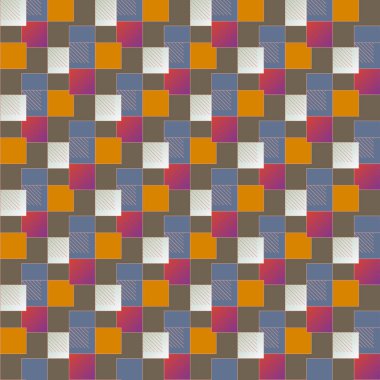 soyut grafik Mozaik, vektör çizim küpleri ve kareler