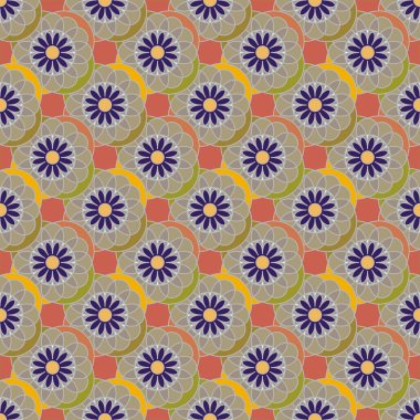  arka plan için çiçekli soyut geometrik seamless modeli