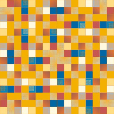 soyut grafik Mozaik, vektör çizim küpleri ve kareler