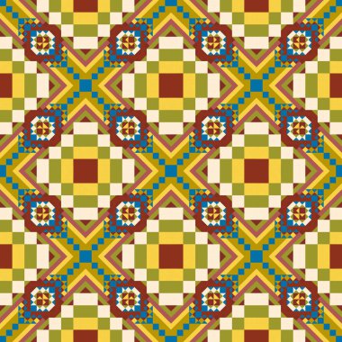 Geometrik etnik desen sorunsuz tasarım arka plan veya duvar kağıdı için