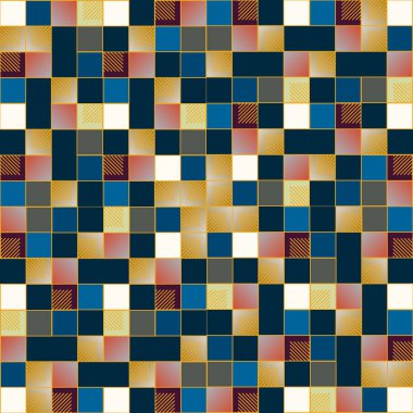 soyut grafik Mozaik, vektör çizim küpleri ve kareler