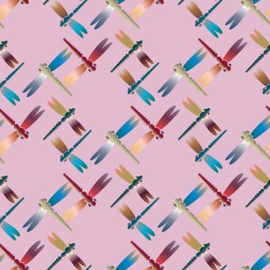 Dekoratif renkli seamless modeli ile şirin yusufçuk