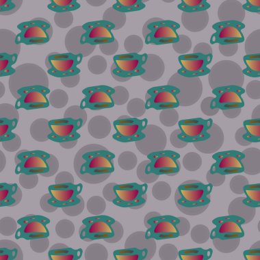 Bardak kahve veya çay arka plan seamless modeli üzerinde noktalı.