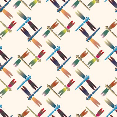 Dekoratif renkli seamless modeli ile şirin yusufçuk