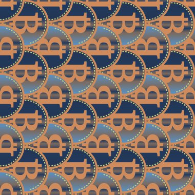 Renkli bitcoins işaretleri ile mali seamless modeli