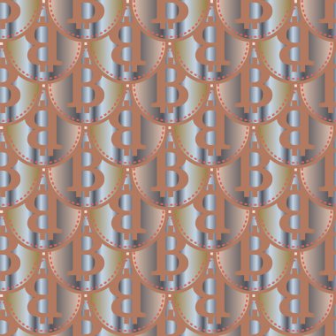 Renkli bitcoins işaretleri ile mali seamless modeli