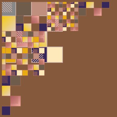 soyut grafik Mozaik, vektör çizim küpleri ve kareler