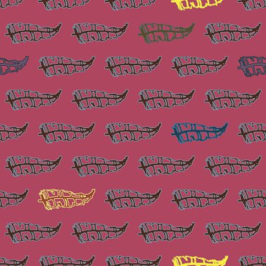 Memphis tarzı zemin ağaç yaprakları 