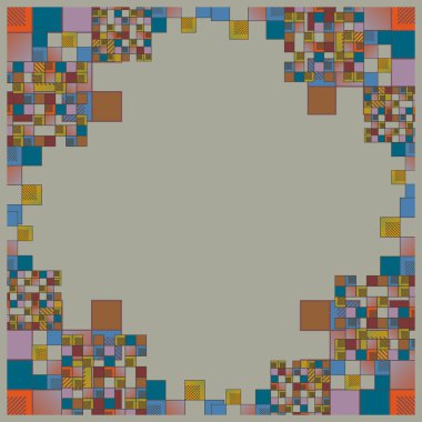soyut grafik Mozaik, vektör çizim küpleri ve kareler