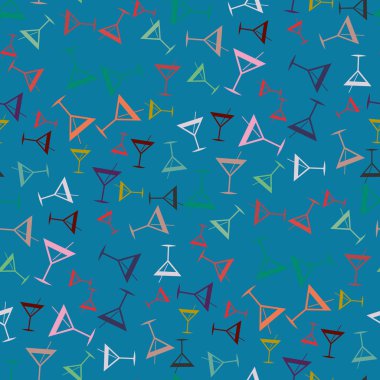 Tropik kokteyller desen, renkli kesintisiz vektör çizim