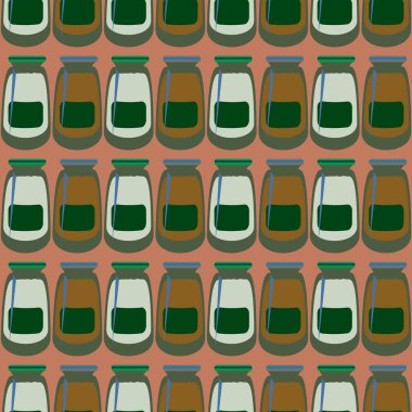 Kavanoz ile rustik ev konserve yeni dikişsiz desen arka planı için.