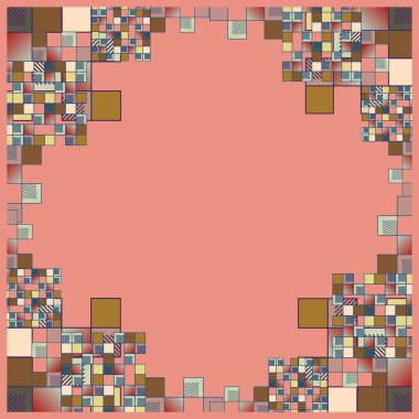 soyut grafik Mozaik, vektör çizim küpleri ve kareler