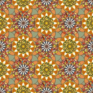 Renkli farklı renk seçenekleri sunan mozaik mandala arka plan