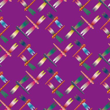 Dekoratif renkli seamless modeli ile şirin yusufçuk