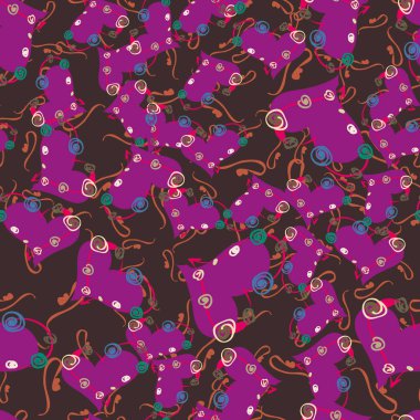 Soyut kalp doodle arka plan için seamless modeli. 