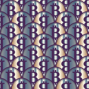 Renkli bitcoins işaretleri ile mali seamless modeli