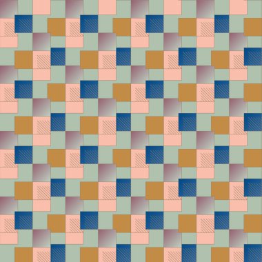 soyut grafik Mozaik, vektör çizim küpleri ve kareler