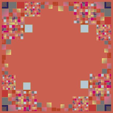 soyut grafik piksel, vektör çizim küpleri ve kareler