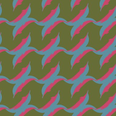 Dekoratif renkli seamless modeli sevimli yunuslar ile