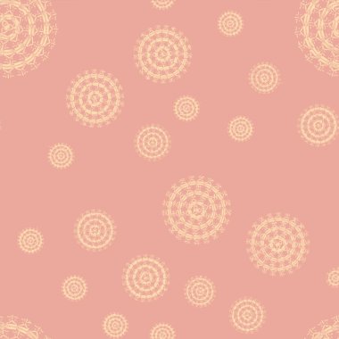 Sorunsuz soyut mandala desen. Basit şekiller oluşan süsleme. 