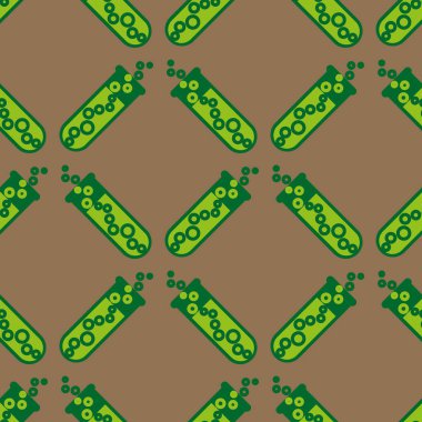 Kimya test tüpleri parlak arka plan üzerinde. Seamless modeli.