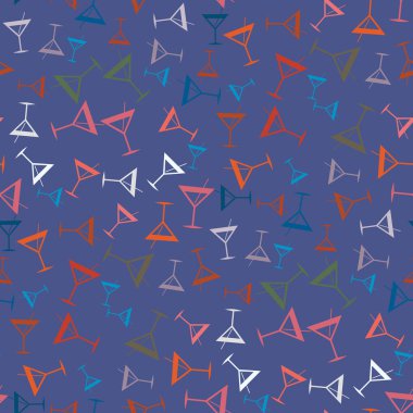 Tropik kokteyller desen, renkli kesintisiz vektör çizim