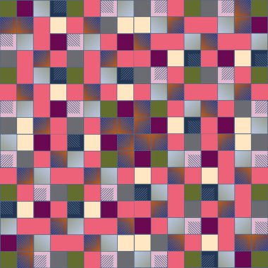 soyut grafik piksel, vektör çizim küpleri ve kareler