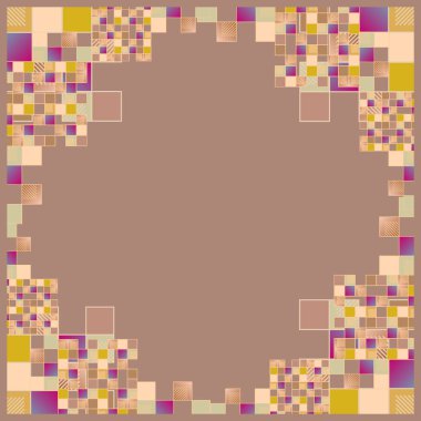 soyut grafik piksel, vektör çizim küpleri ve kareler