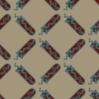 Kimya test tüpleri parlak arka plan üzerinde. Seamless modeli.