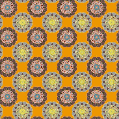  soyut çiçek geometrik Dikişsiz desen arka planı için