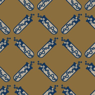 Kimya test tüpleri parlak arka plan üzerinde. Seamless modeli.