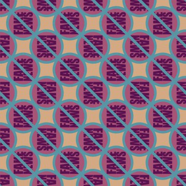 Logo sahte haberlerle kavramsal seamless modeli. İnsanlığın küresel sorunlar. Vektör çizim