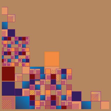 soyut grafik piksel, vektör çizim küpleri ve kareler