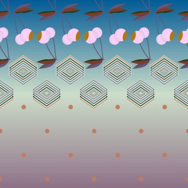 Şirin kiraz seamless modeli. Vektör çizim.