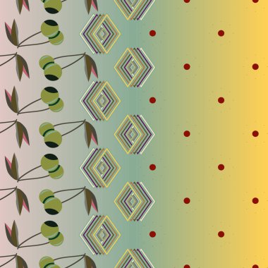 Şirin kiraz seamless modeli. Vektör çizim.