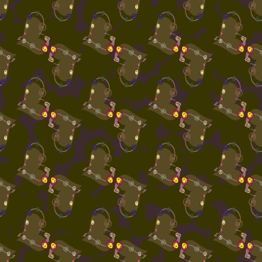 Soyut kalp doodle arka plan için seamless modeli