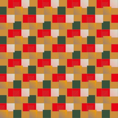 soyut grafik piksel, vektör çizim küpleri ve kareler