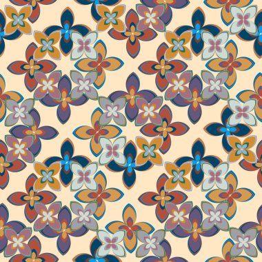  soyut çiçek geometrik Dikişsiz desen arka planı için