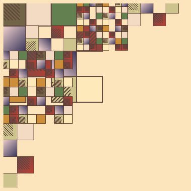 soyut grafik piksel, vektör çizim küpleri ve kareler