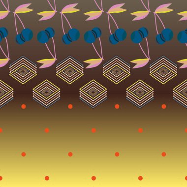 Şirin kiraz seamless modeli. Vektör çizim.