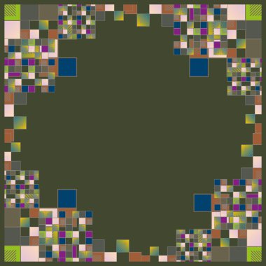 soyut grafik piksel, vektör çizim küpleri ve kareler