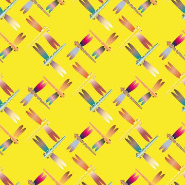 Dekoratif renkli seamless modeli ile şirin yusufçuk