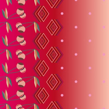 Şirin kiraz seamless modeli. Vektör çizim.