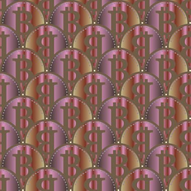 Renkli bitcoins işaretleri ile mali seamless modeli