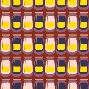 Kavanoz ile rustik ev konserve yeni dikişsiz desen arka planı için.