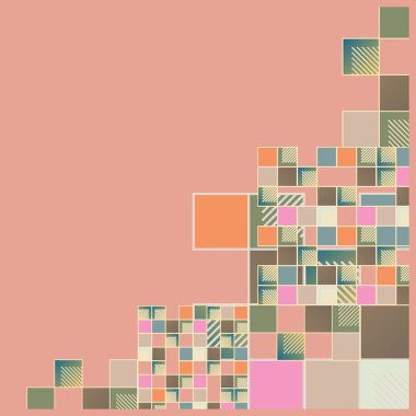 soyut grafik piksel, vektör çizim küpleri ve kareler