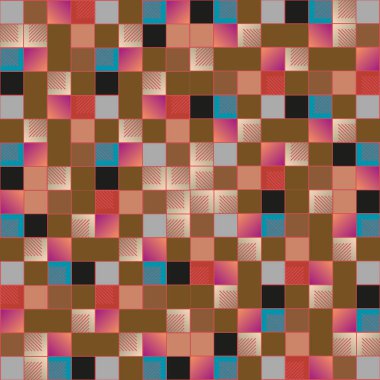 soyut grafik piksel, vektör çizim küpleri ve kareler