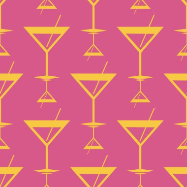 Tropik kokteyller desen, renkli kesintisiz vektör çizim