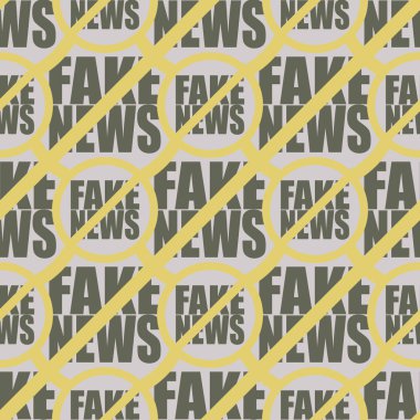 Logo sahte haberlerle kavramsal seamless modeli. İnsanlığın küresel sorunlar. Vektör çizim