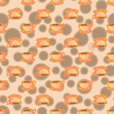 Bardak kahve veya çay arka plan seamless modeli üzerinde noktalı.